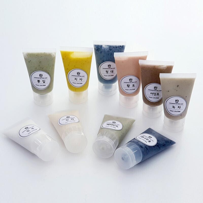 강원더몰,DIY KIT 휴대용튜브크림비누만들기 30ml 4개 축제 천연분말 원터치캡