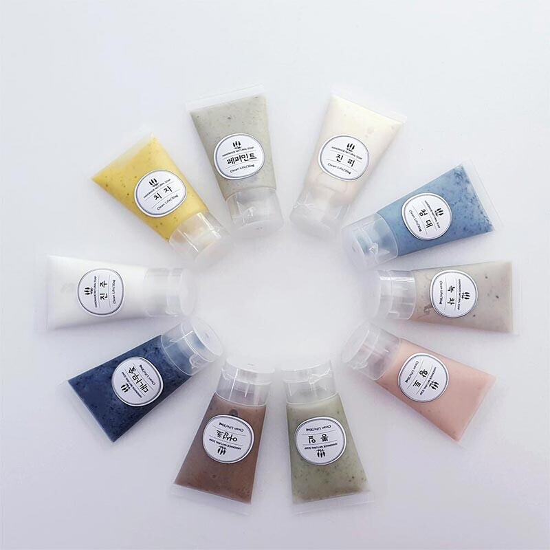 강원더몰,DIY KIT 휴대용튜브크림비누만들기 30ml 4개 축제 천연분말 원터치캡